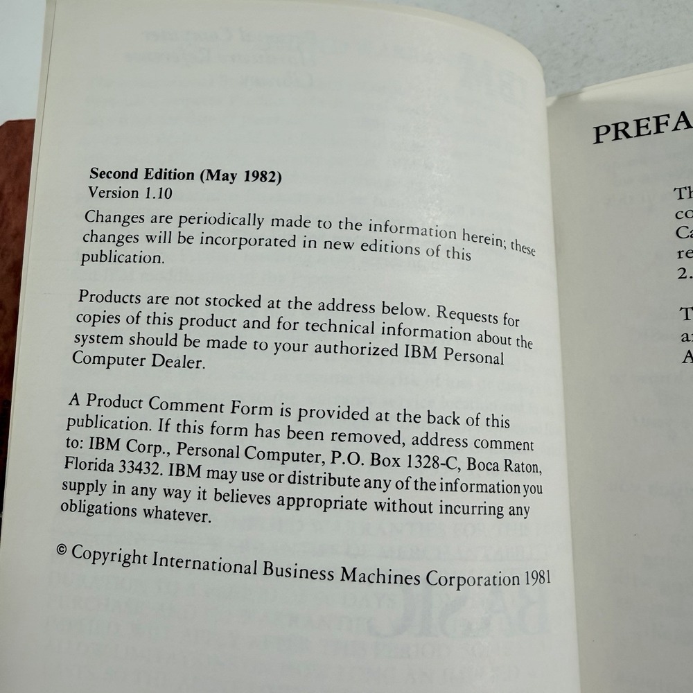 IBM Basic 6025013 Personal Computer Hardware Reference Library 2nd‎ Edition 1982 - Picture 4 of 10